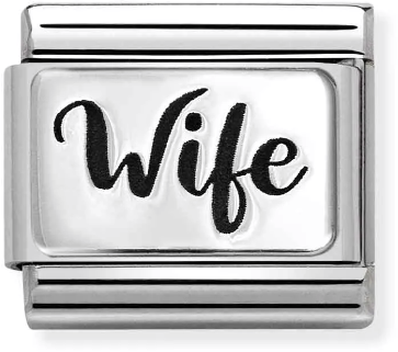 Nomination Classic Silver Plates Wife Charm