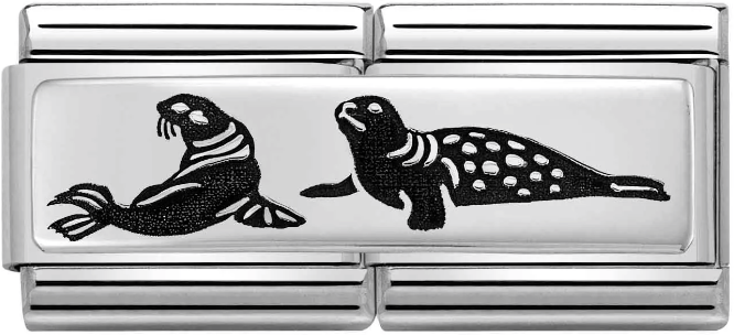 Nomination Classic Silver Double Engraved Seals Charm