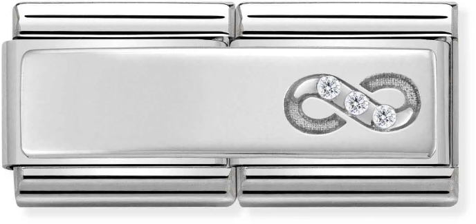 Nomination Classic Silver Double Symbols With Crystal Infinity Charm