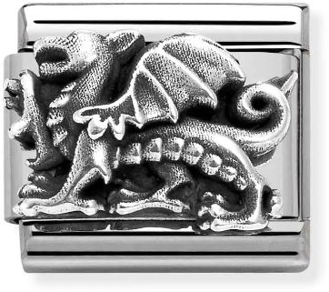 Nomination Classic Silver Monument Relief Silver Dragon Charm