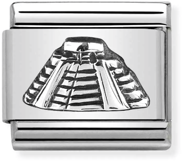 Nomination Classic Silver Monument Relief Mayan Pyramid Charm