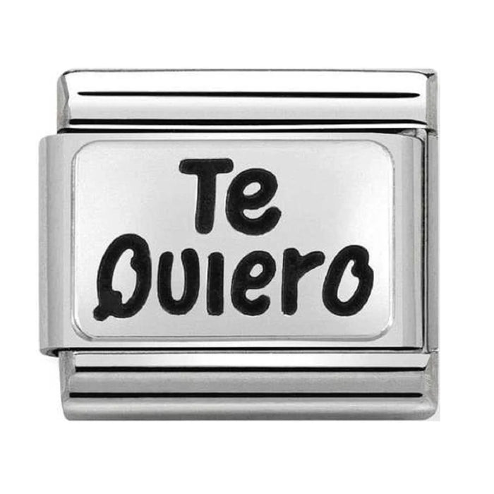 Nomination Classic Silver Oxidised Plates Te Quiero Charm