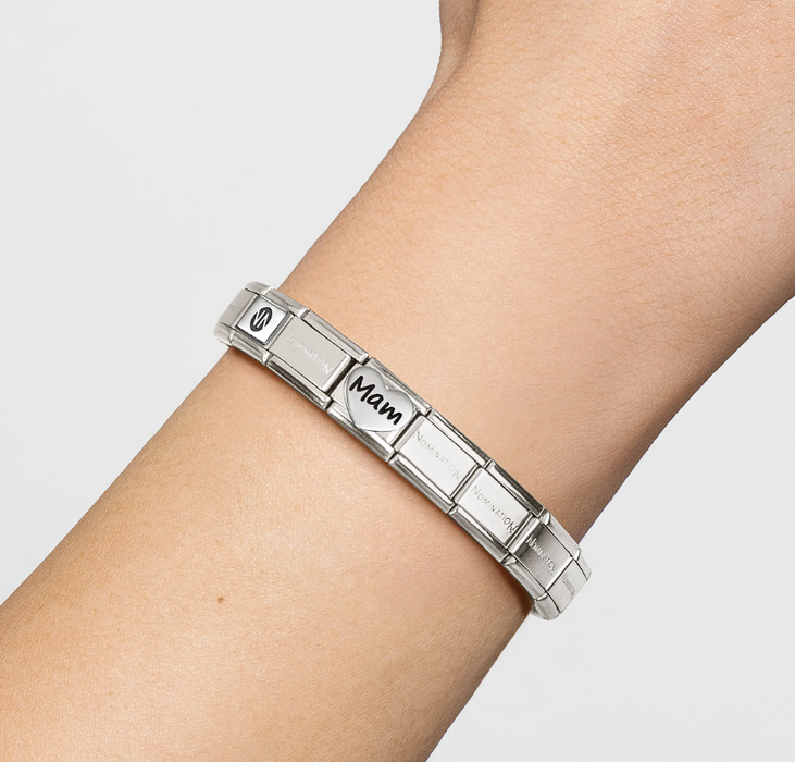 Nomination Classic Silver Oxidised Symbols Mam Heart Charm
