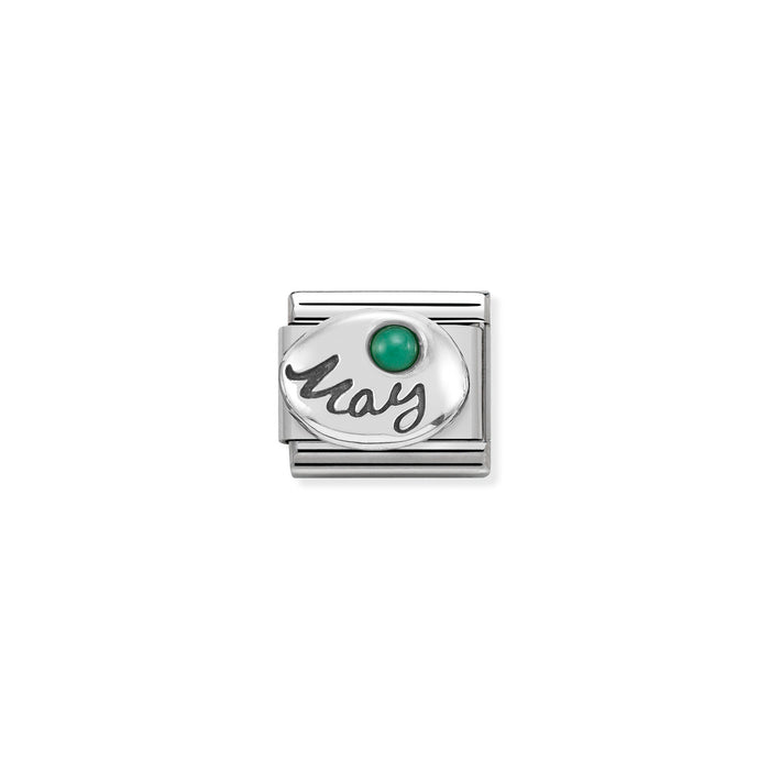 Nomination Classic Silver Symbols May Emerald Birthstone Charm