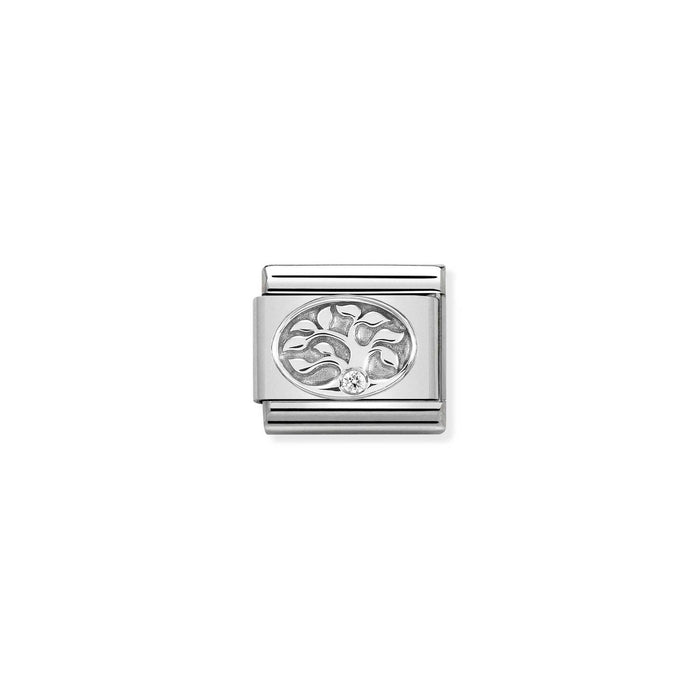 Nomination Classic Silver Symbols White Stone Tree Of Life Charm