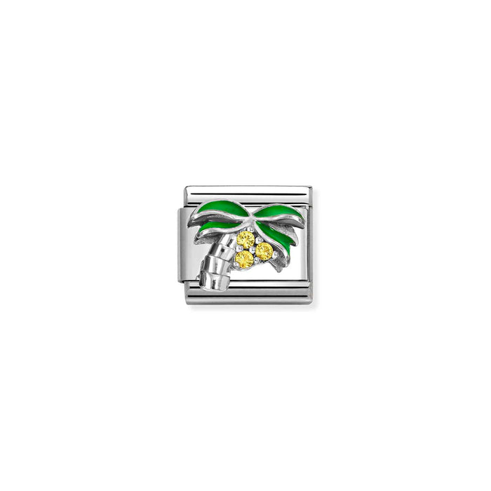 Nomination Classic White Yellow Palm Tree Charm