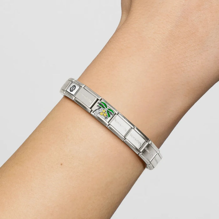 Nomination Classic White Yellow Palm Tree Charm