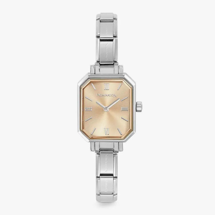 Nomination Composable Classic Paris New With Yellow Gold Rectangular Steel Strap Watch (66)