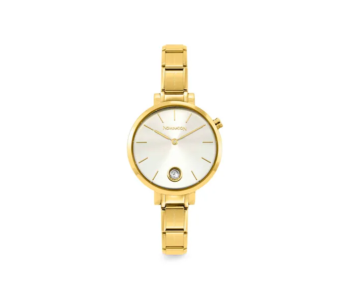Nomination  Composable Classic Gold With Cubic Zirconia & Round Dial Paris Watch