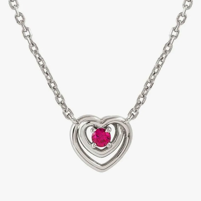 Nomination Cosmic Love Heart Red Withe Stone Silver Necklace