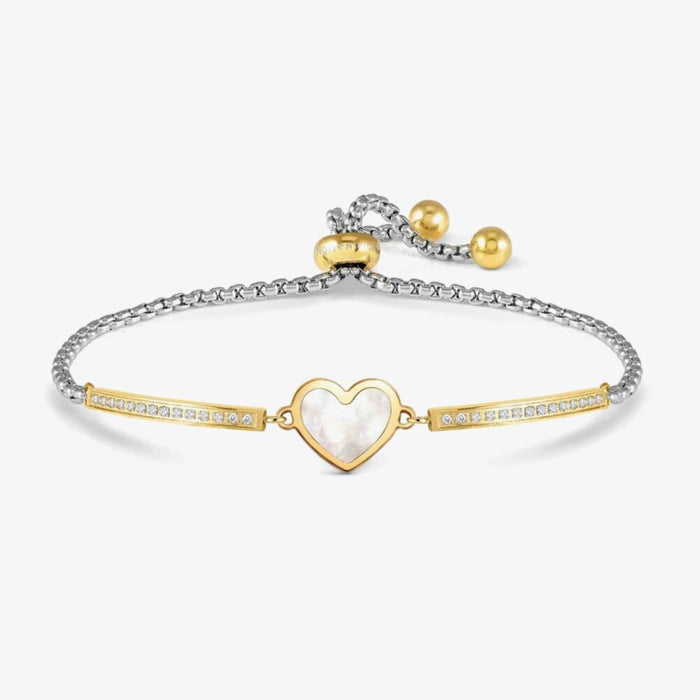 Nomination Milleluci Beloved White Mother Of Pearl Heart Gold Bracelet