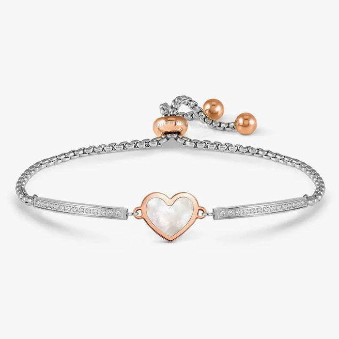 Nomination Milleluci Beloved White Mother Of Pearl Heart Rose Gold Bracelet