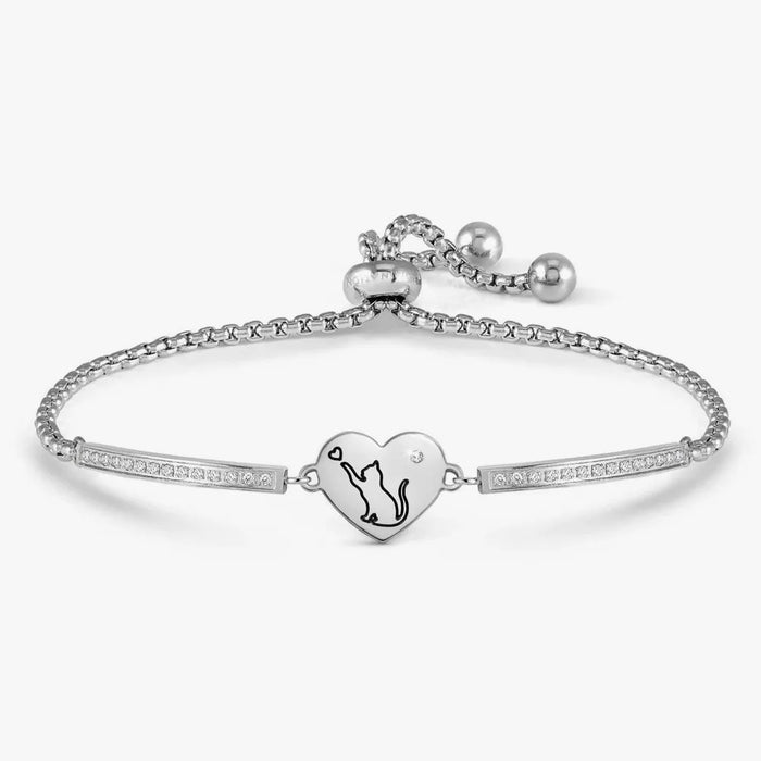 Nomination Milleluci Engraved Cat Refined Silver Bracelet