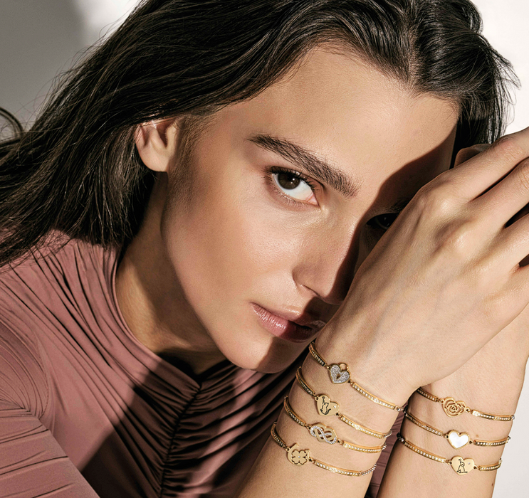 Nomination Milleluci Heart Pattern Refined Gold Bracelet