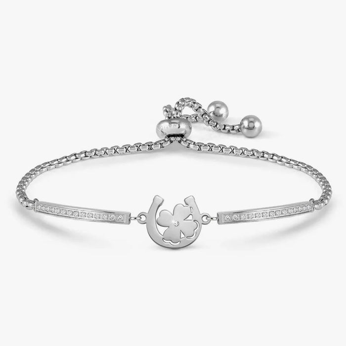 Nomination Milleluci Horseshoe Four Leaf Clover Refined Silver Bracelet