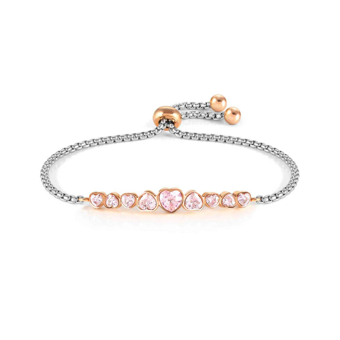 Nomination Milleluci Pink Heart Crystals Bracelet