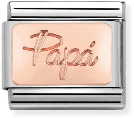 Nomination Classic Rose Gold Engraved Writings Papa Charm