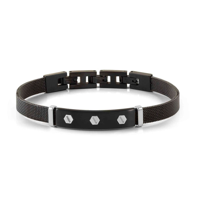 Nomination SeaLover Satin Finish 3 Screws Design Black Bracelet