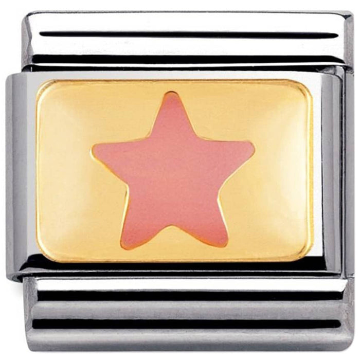 Nomination Classic Gold Symbols Pink Enamel Star Charm