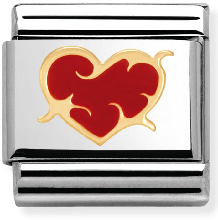 Nomination Classic Gold Symbols Red Heart With Thorns Charm