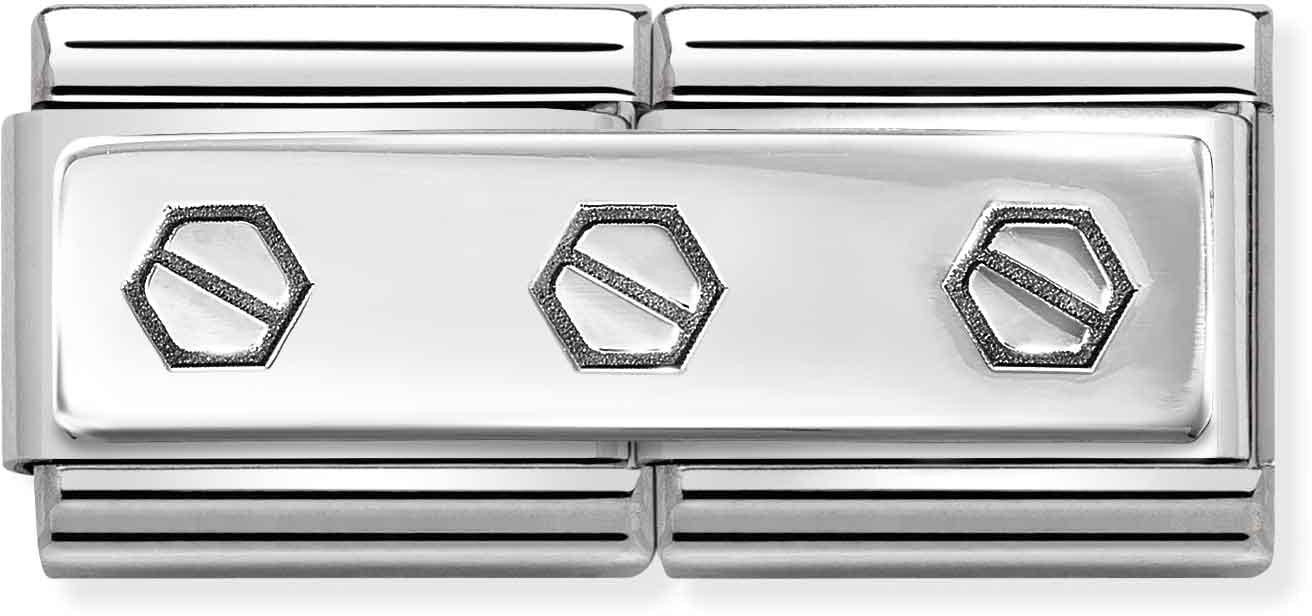 Nomination Classic Silver Triple Hexagonal Screw Charm