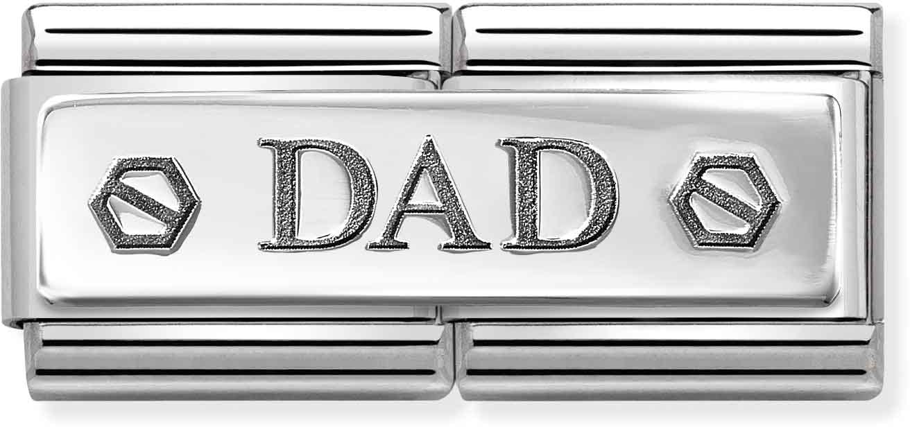 Nomination Classic Silver Double Hexagonal Screw Dad Charm