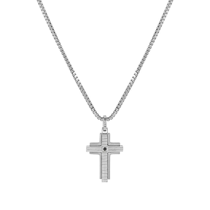 Nomination Strong Black  Diamond Cross Necklace