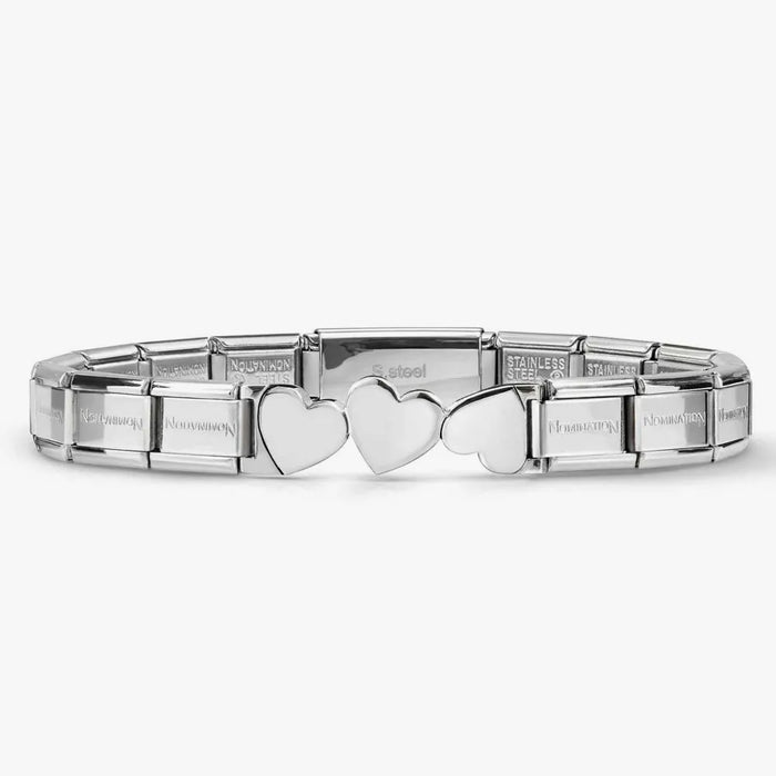 Nomination Trendsetter Stainless Steel 3 Heart Bracelet
