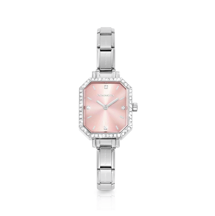 Nomination Composable Classic Pink Stone Rectangular Paris Watch