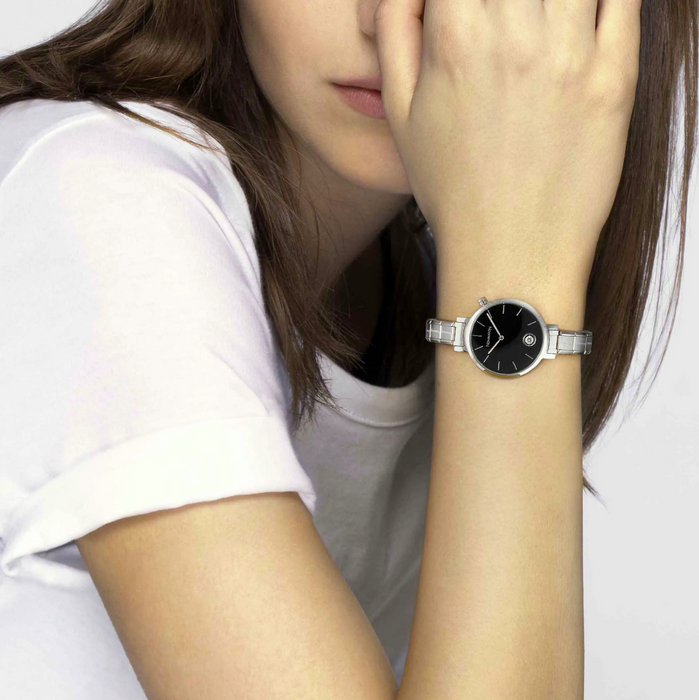 Nomination Composable Classic White Stone & Black Round Dial Paris Watch