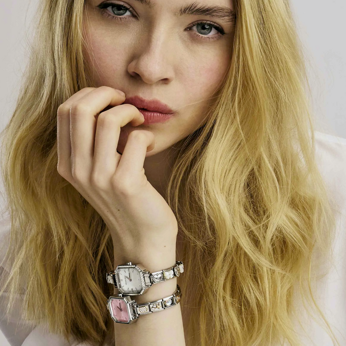 Nomination Composable Classic Pink Stone Rectangular Paris Watch