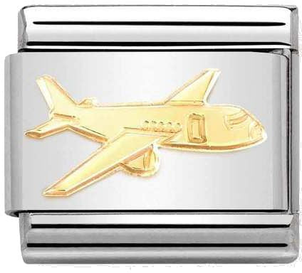Nomination Classic Gold Symbols Aeroplane Charm