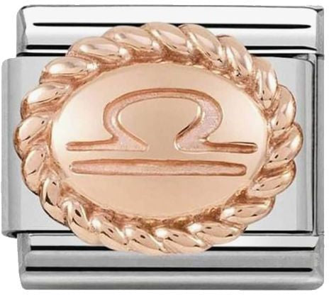 Nomination Classic Rose Gold Oval Zodiac Libra Charm