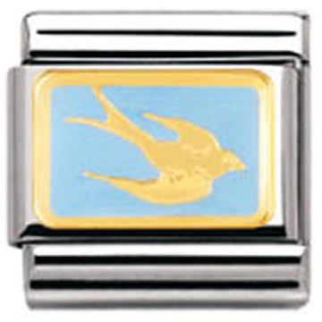 Nomination Classic Gold Air Animals Swallow Charm