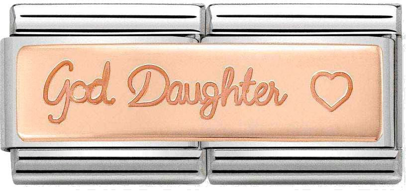 Nomination Classic Rose Gold Double Engraved God Daughter Charm