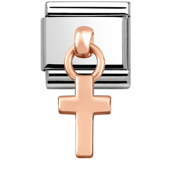 Nomination Classic Rose Gold Cross Drop Charm