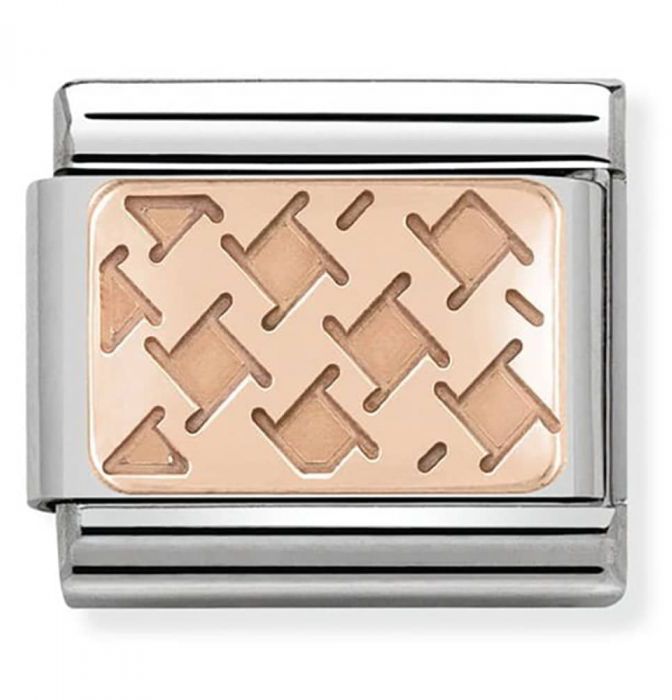 Nomination Classic Rose Gold Plates Houndstooth Charm