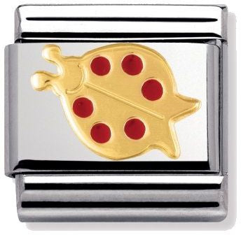 Nomination Classic Gold Air Animals Red Ladybird Charm