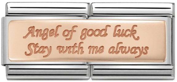Nomination Classic Rose Gold Double Engraved Angel Of Good Luck Charm