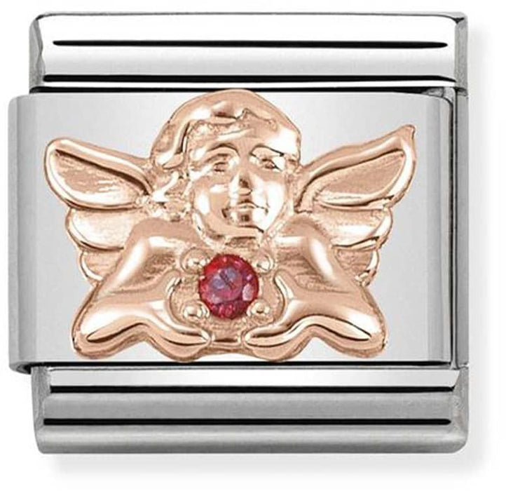 Nomination Classic Rose Gold Cubic Zirconia Symbols Angel Of Love Charm