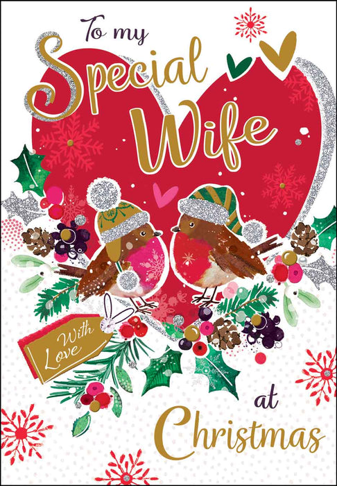 Jonny Javelin 'Wife Red Heart' Christmas Card