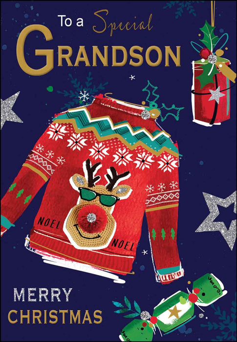 Jonny Javelin 'Grandson Jumper' Christmas Card