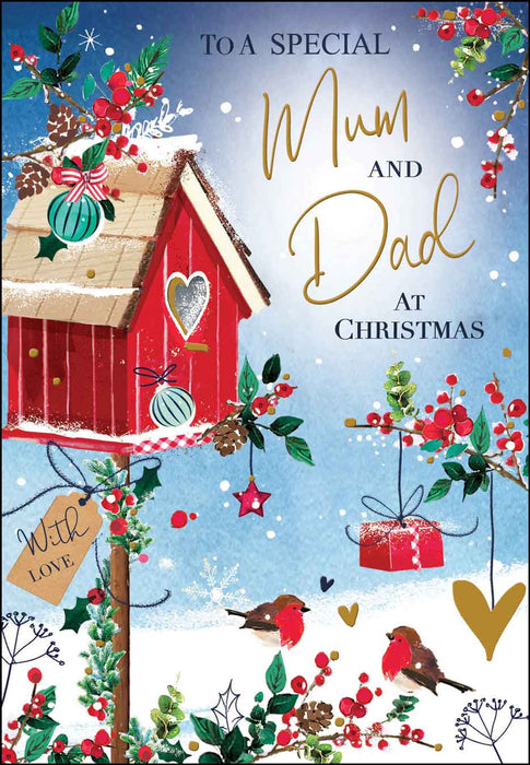 Jonny Javelin 'Mum & Dad Bird House' Christmas Card