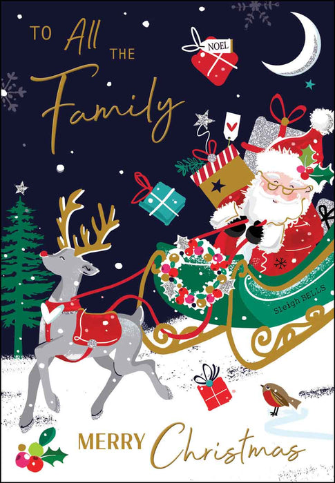 Jonny Javelin 'All the Family Santa Sleigh' Christmas Card