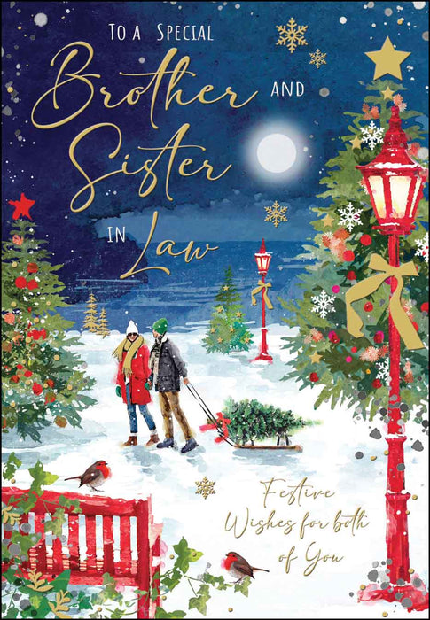Jonny Javelin 'Brother & Sister In Law Pulling Tree' Christmas Card