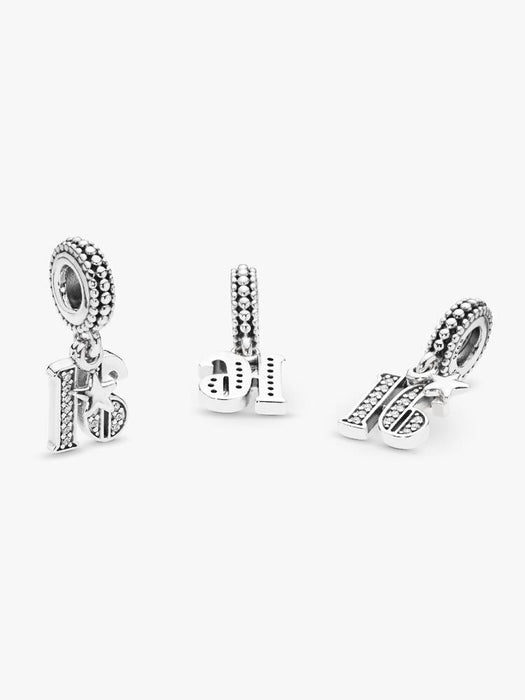 Pandora 16th Celebration Dangle 16 Charm Sterling Silver