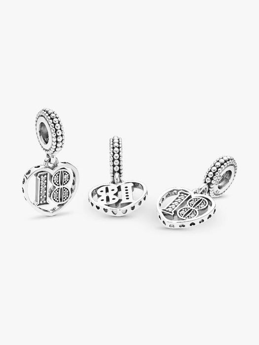 Pandora 18th Celebration Dangle 18 Charm Sterling Silver