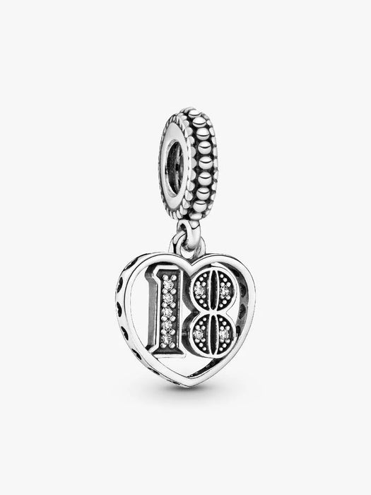 Pandora 18th Celebration Dangle 18 Charm Sterling Silver
