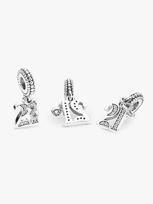 Pandora 21st Celebration Dangle Charm Sterling Silver