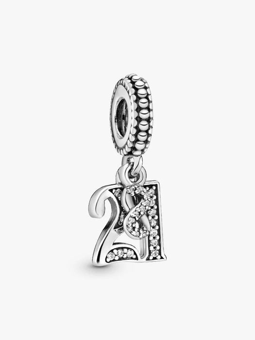 Pandora 21st Celebration Dangle Charm Sterling Silver